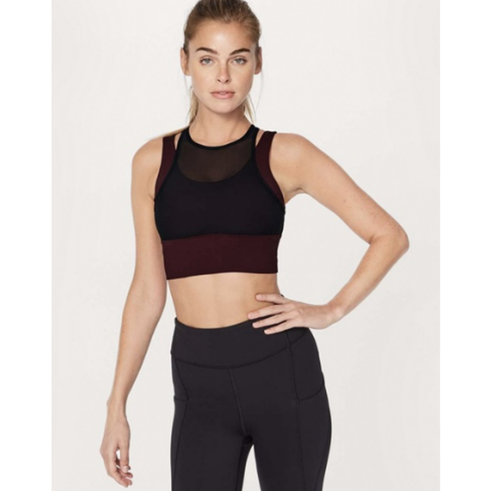 Lululemon Double Tap Bra II in Dark Adobe / Black Size 4